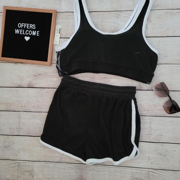 NWT 2 Piece Terry Set Black🖤 - Picture 5 of 9